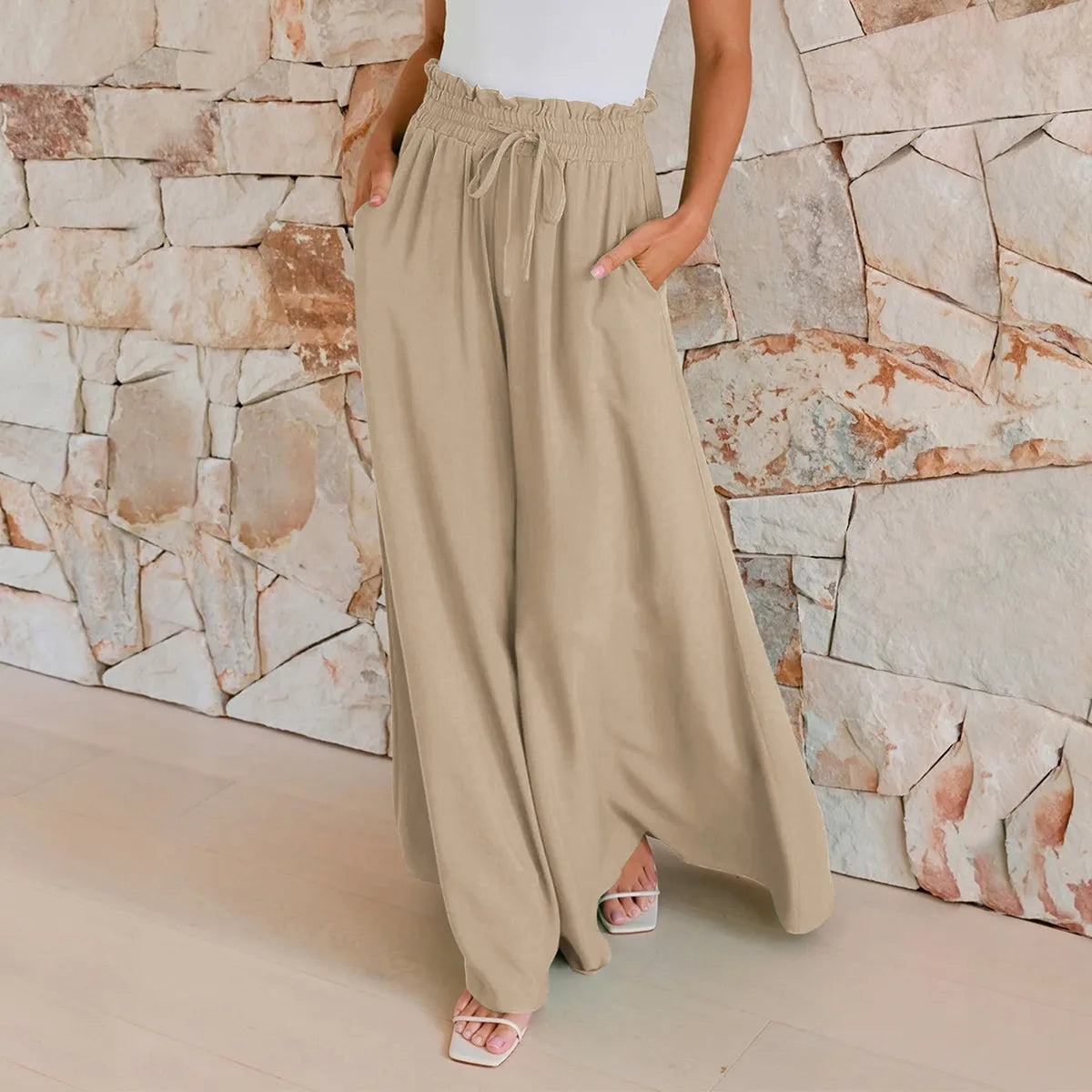 Coastal Ease – Wide-Leg Lounge Pants