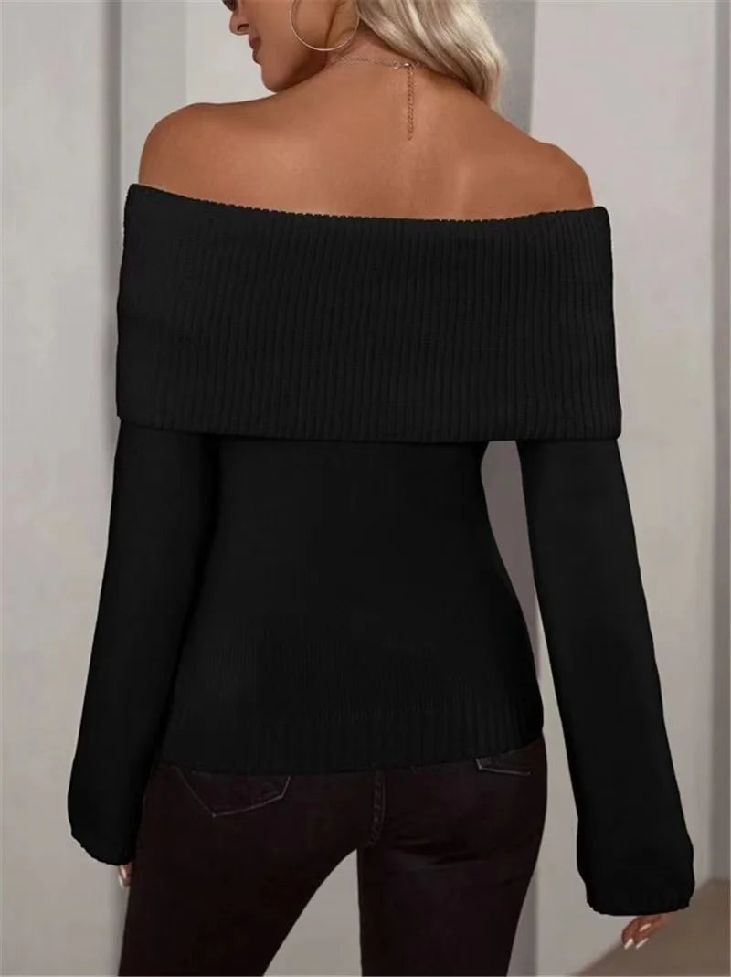 Aurora Off-Shoulder Knit Sweater