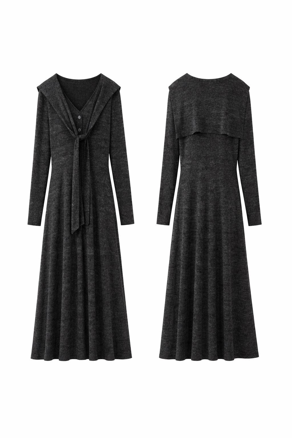 The Removable Shawl A-Line Knit Dress