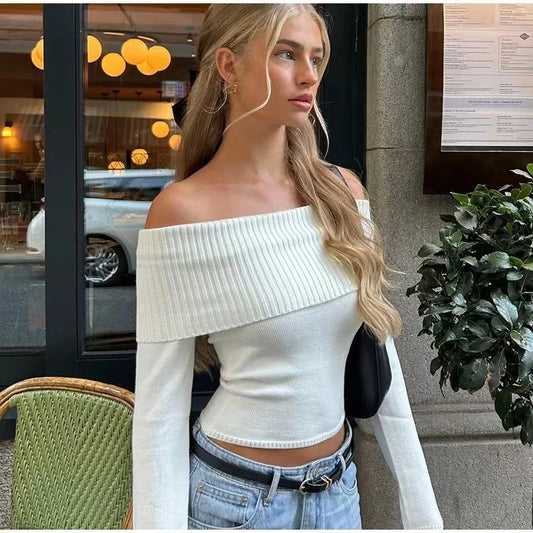 Aurora Off-Shoulder Knit Sweater