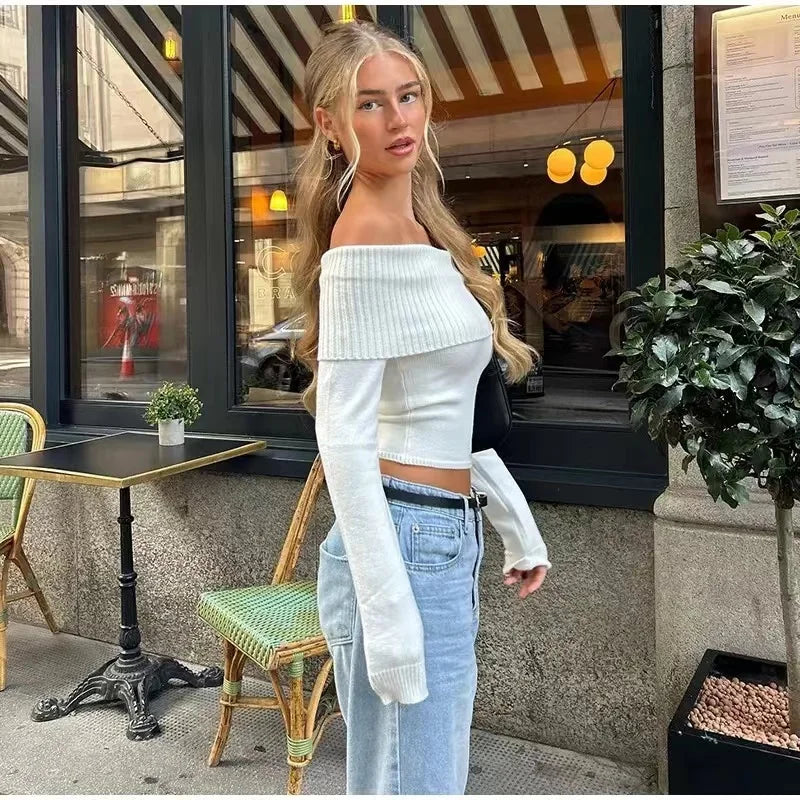 Aurora Off-Shoulder Knit Sweater