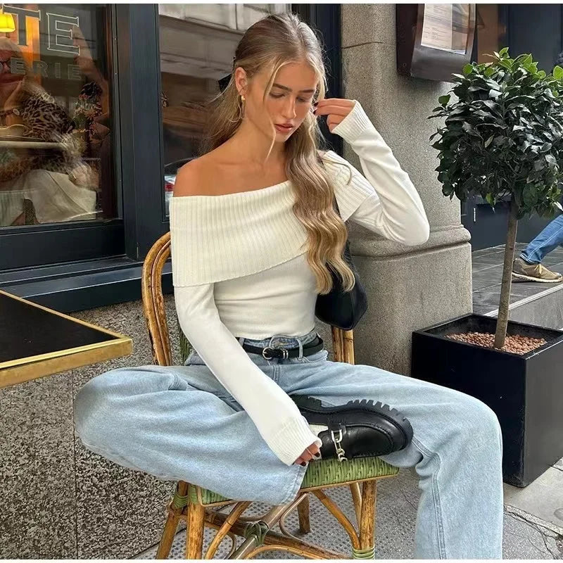 Aurora Off-Shoulder Knit Sweater