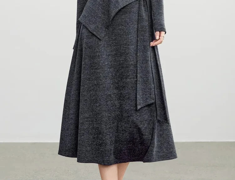 The Removable Shawl A-Line Knit Dress