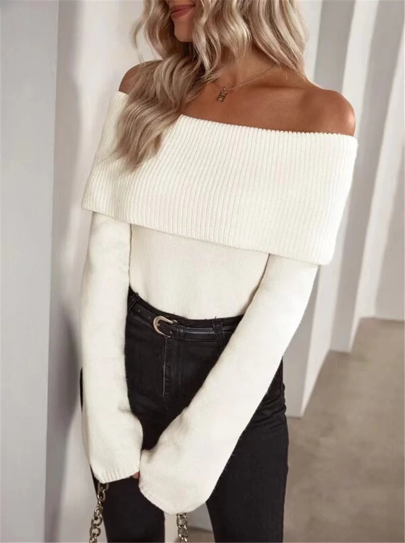 Aurora Off-Shoulder Knit Sweater