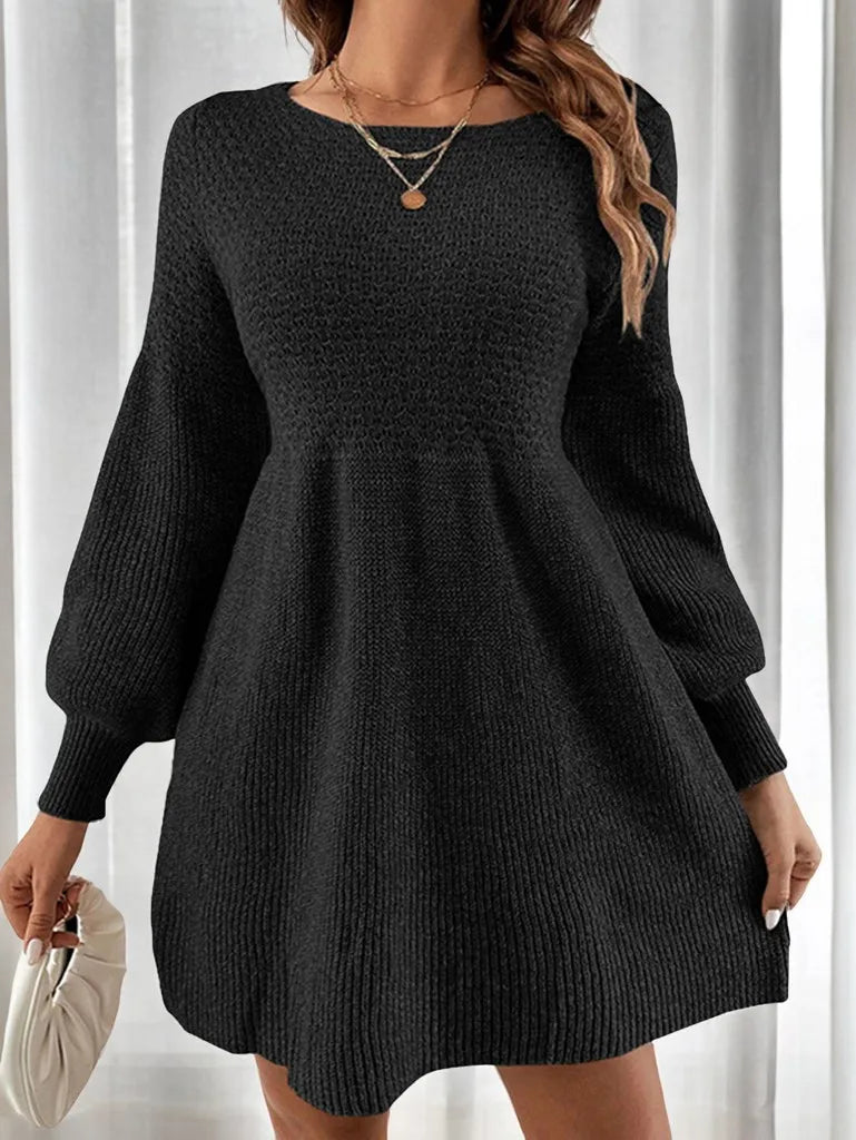 Lantern Sleeve Knit Dress
