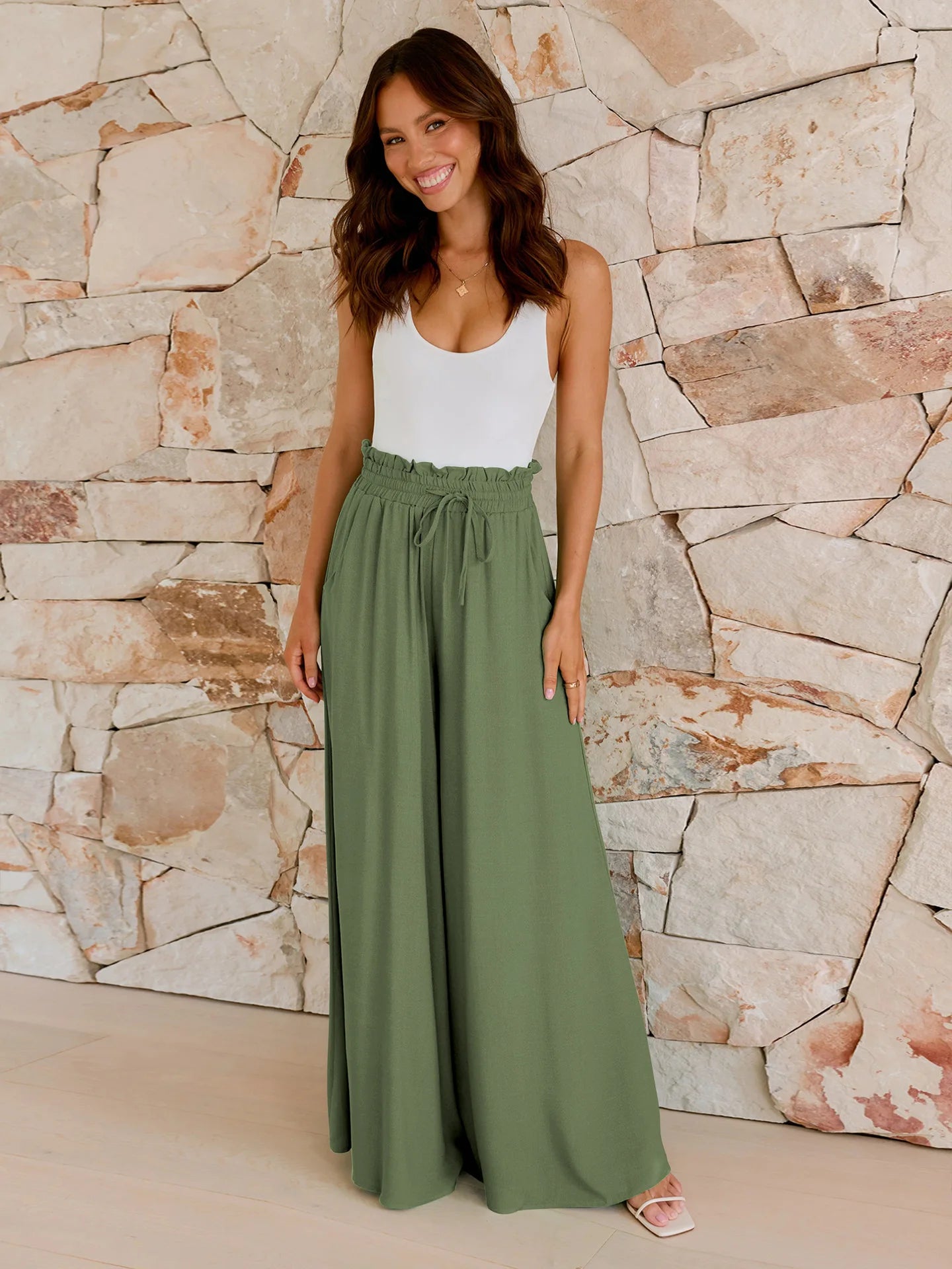 Coastal Ease – Wide-Leg Lounge Pants