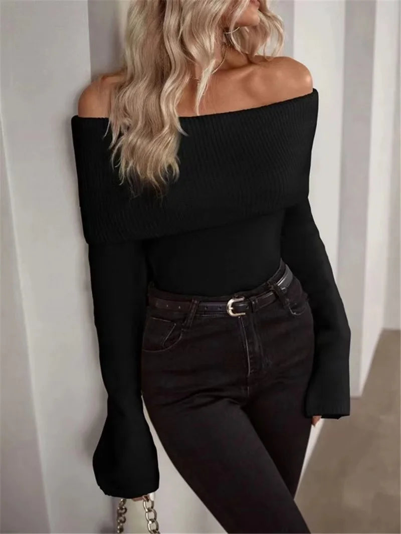 Aurora Off-Shoulder Knit Sweater