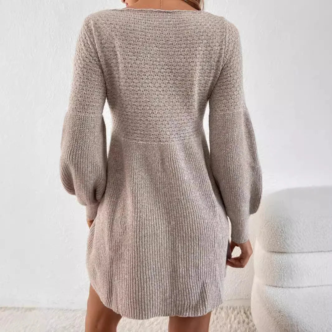 Lantern Sleeve Knit Dress