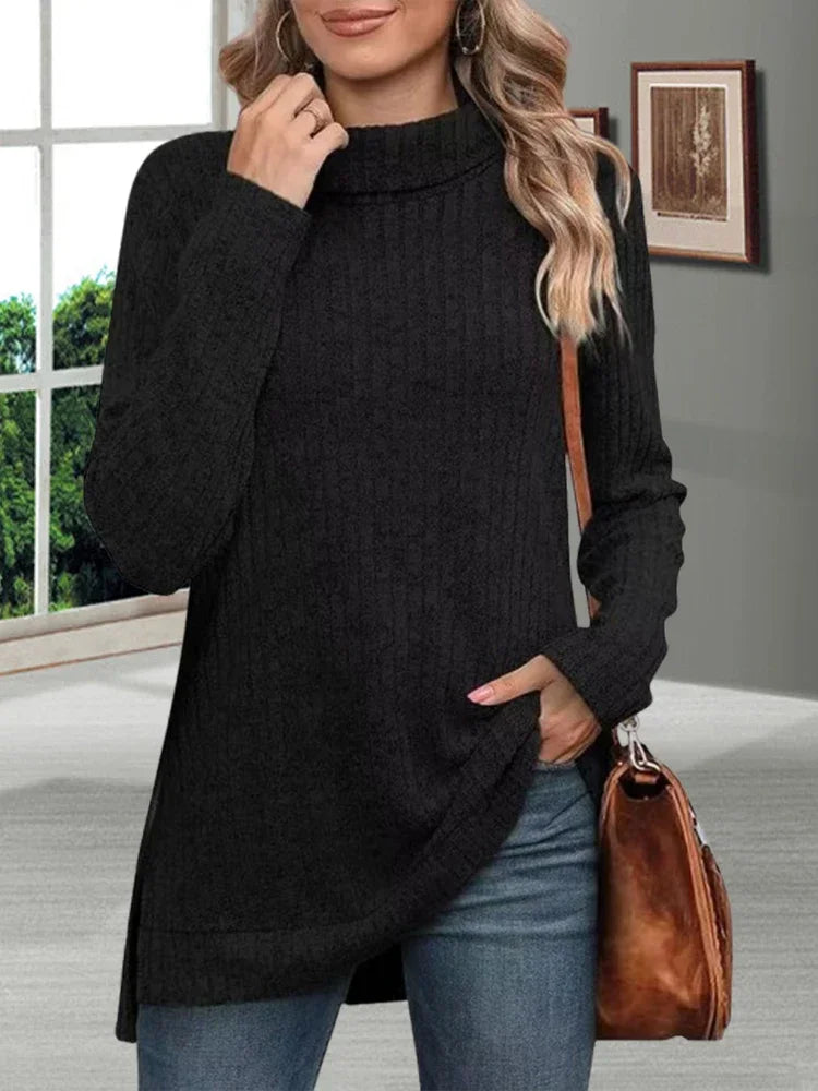 Cozy Striped Turtleneck Sweater