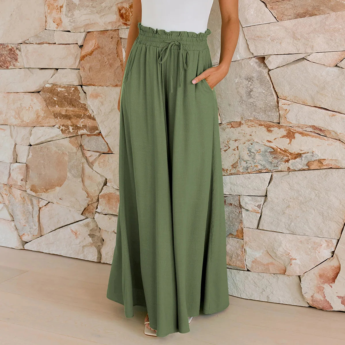 Coastal Ease – Wide-Leg Lounge Pants