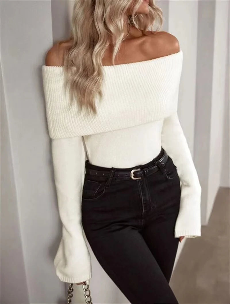 Aurora Off-Shoulder Knit Sweater